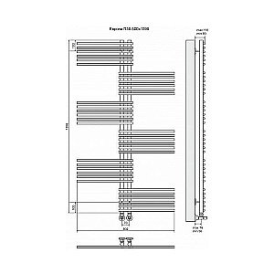 Полотенцесушитель водяной Terminus Европа П36 500x1596 купить в интернет-магазине сантехники Sanbest