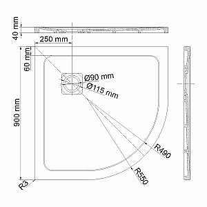 Душевой поддон WasserKRAFT Dinkel 58T01 90х90 купить в интернет-магазине Sanbest