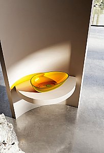 Раковина накладная Abber KRISTALL AT2811Amber желтая прозрачная купить в интернет-магазине Sanbest