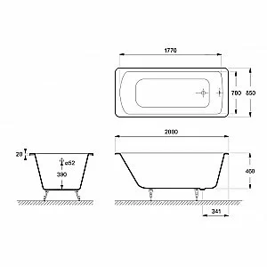Ванна чугунная Delice Fort Elite DLR230622 200х85 белая купить в интернет-магазине Sanbest