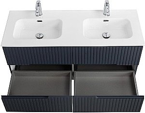 Тумба с раковиной Cezares DUET-N 120 DUET-N-1200-4C-SO-2-GR-P графит для ванной в интернет-магазине Sanbest