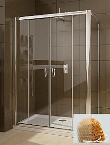 Душевой уголок Radaway Premium Plus DWD+S 180х70 стекло текстурное/профиль хром купить в интернет-магазине Sanbest