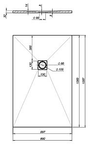 Душевой поддон Aquanet Pleasure 140х90 серый купить в интернет-магазине Sanbest