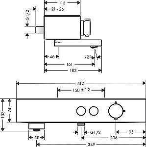 Смеситель для ванны Hansgrohe ShowerTablet Select 24340000 хром купить в интернет-магазине сантехники Sanbest
