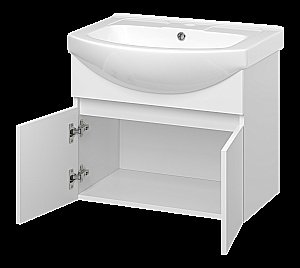 Тумба с раковиной Misty Монро - 65 Э-Мнр01065-011Пр белая для ванной в интернет-магазине Sanbest