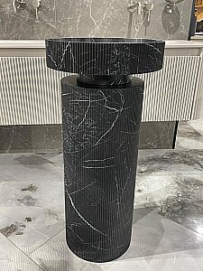 Раковина на пьедестале Boheme SOLE Corian 40 черный мрамор купить в интернет-магазине Sanbest