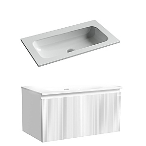Тумба с раковиной Sancos CODE CD80W/CN7012wx 80 белая для ванной в интернет-магазине Sanbest
