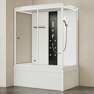 Душевая кабина Orans SR-86202WM 150х90 стекло прозрачное/профиль белый купить в интернет-магазине Sanbest