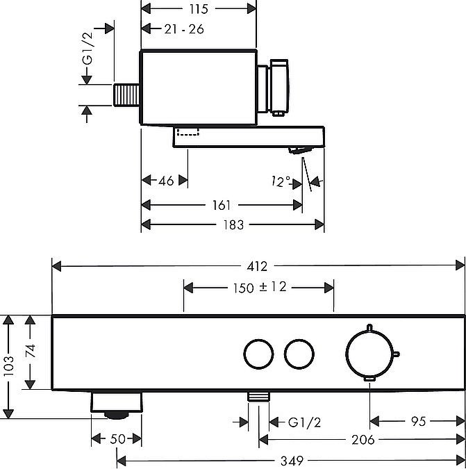 Смеситель для ванны Hansgrohe ShowerTablet Select 24340000 хром купить в интернет-магазине сантехники Sanbest