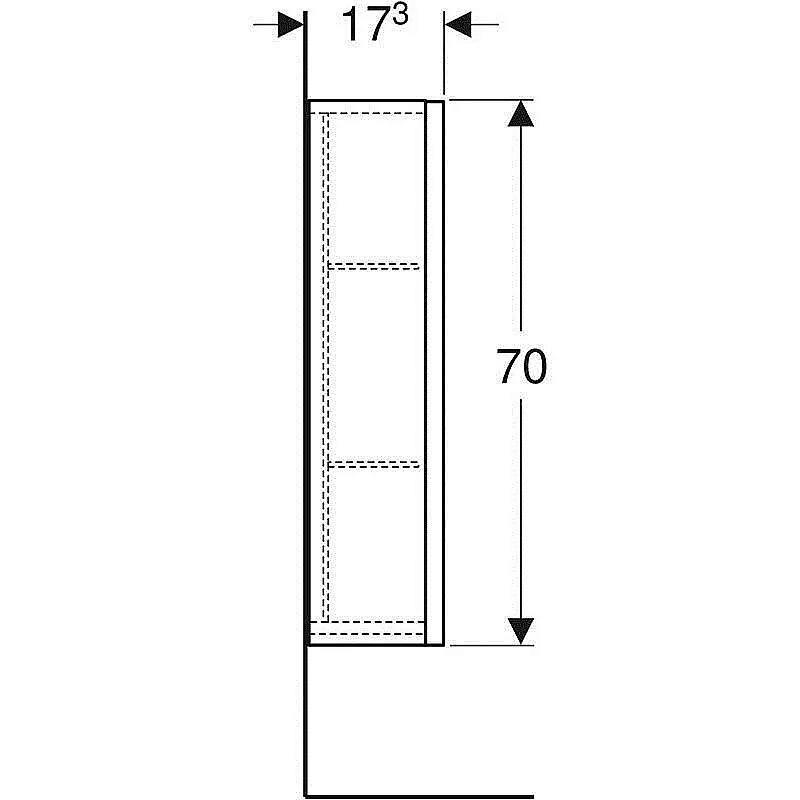 Шкаф-пенал Geberit Renova Plan 501.920.JK.1 39 черный для ванной в интернет-магазине сантехники Sanbest