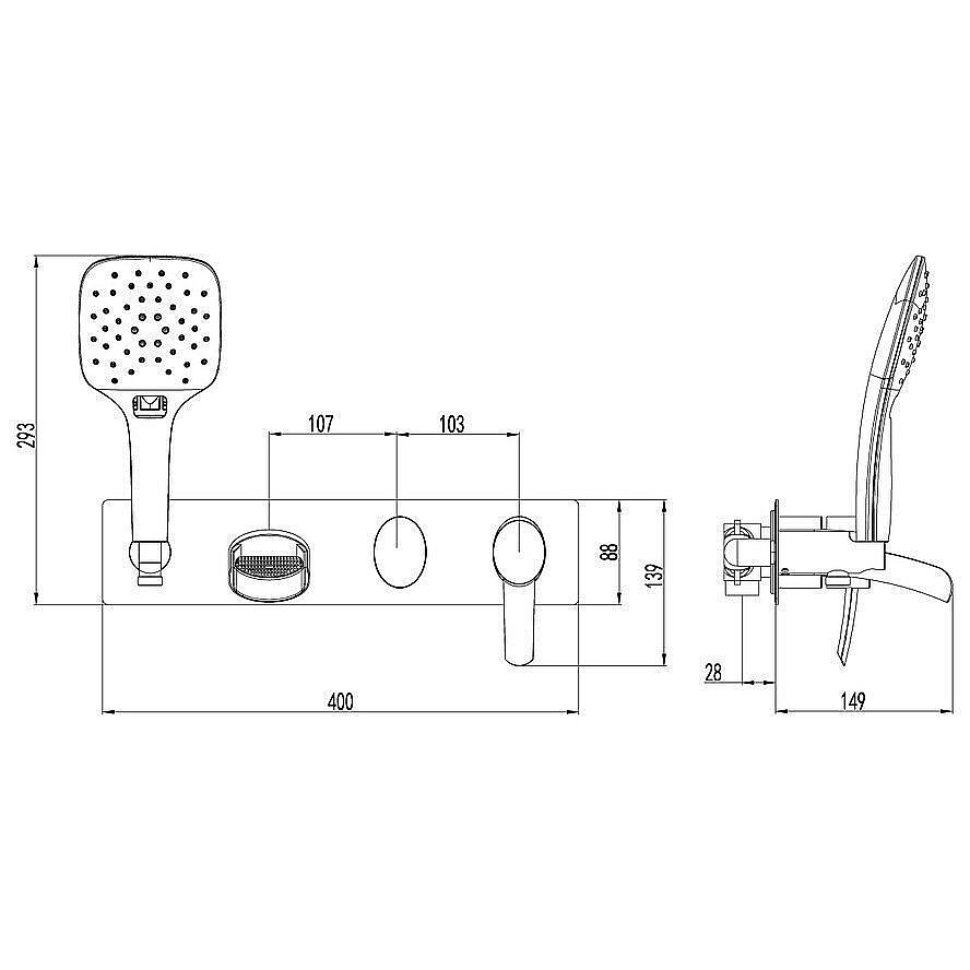 Смеситель для ванны Lemark Atlantiss LM3224C купить в интернет-магазине сантехники Sanbest