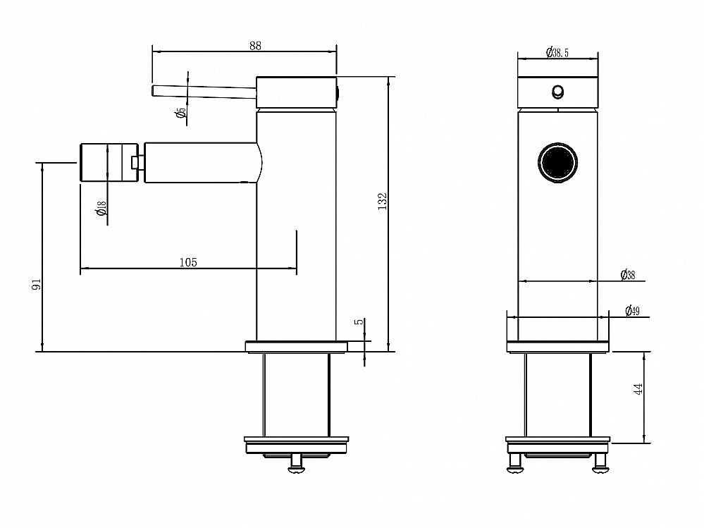 Смеситель для биде ABBER Emotion 316 AF8824BRG розовое золото брашированное купить в интернет-магазине сантехники Sanbest