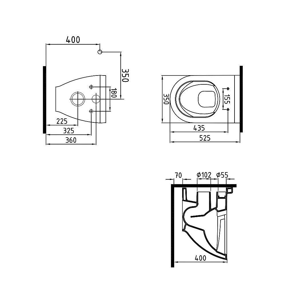 Унитаз подвесной Bien Harmony HRKA052N5VE0W3000 белый, с крышкой микролифт, безободковый купить в интернет-магазине Sanbest