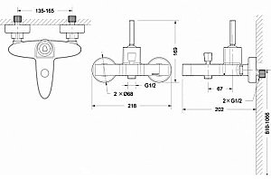 Смеситель для ванны Bravat SPRING F679113C-01 купить в интернет-магазине сантехники Sanbest
