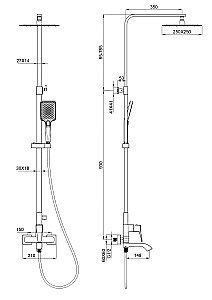 Душевая система WONZON & WOGHAND FLEX, Брашированный никель (WW-88047072-BN) купить в интернет-магазине сантехники Sanbest