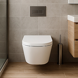 Унитаз подвесной Azario Vesper AZ-1373WH белый, безободковый, с крышкой микролифт, слив торнадо купить в интернет-магазине Sanbest