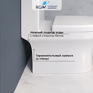 Унитаз моноблок RGW SW-05 67420105-01 белый, безободковый, с крышкой микролифт купить в интернет-магазине Sanbest