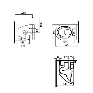 Унитаз подвесной Bien Harmony HRKA052N5VE0W3000 белый, с крышкой микролифт, безободковый купить в интернет-магазине Sanbest