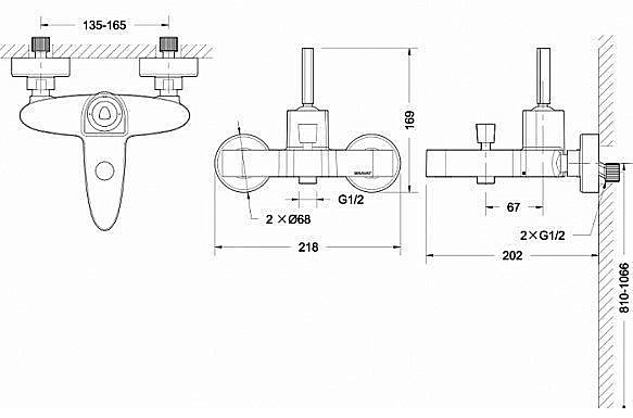 Смеситель для ванны Bravat SPRING F679113C-01 купить в интернет-магазине сантехники Sanbest