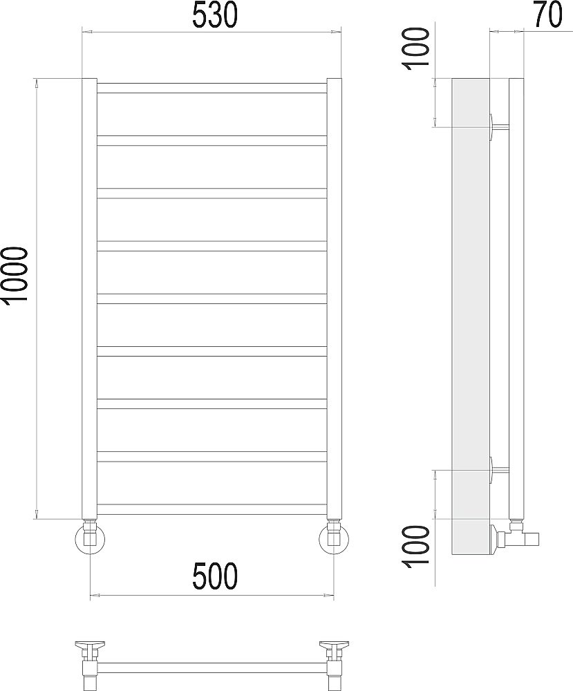 Полотенцесушитель водяной Terminus Контур П9 500х1000 купить в интернет-магазине сантехники Sanbest