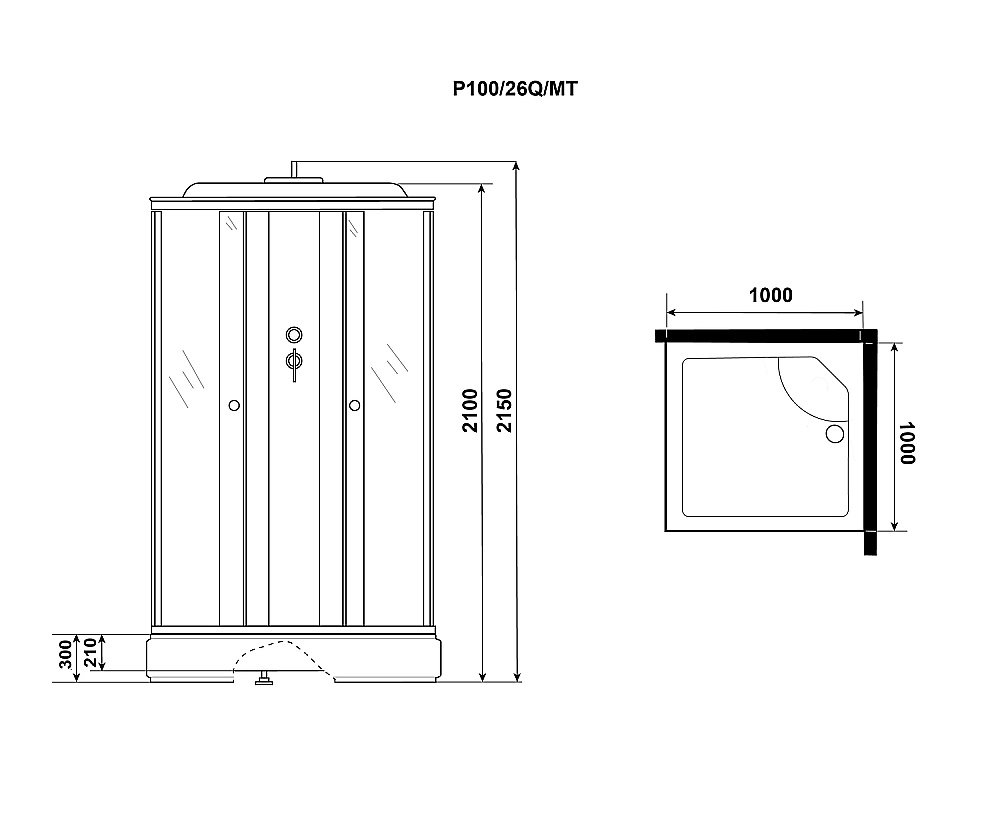 Душевая кабина Niagara Promo P100/26Q/MT 100х100 купить в интернет-магазине Sanbest