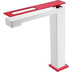 Смеситель для раковины Boheme Q 142-WR белый матовый/красный купить в интернет-магазине сантехники Sanbest
