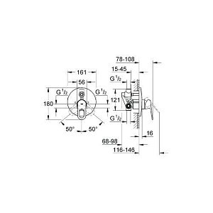 Смеситель для душа Grohe Bauloop 29081 000 купить в интернет-магазине сантехники Sanbest