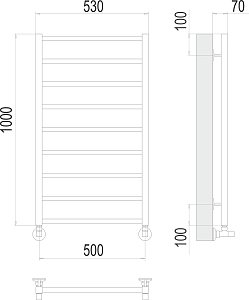 Полотенцесушитель водяной Terminus Контур П9 500х1000 купить в интернет-магазине сантехники Sanbest