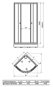 Душевой уголок Радомир Берген RD 1-09-2-0-0-3490 80х80 профиль матовый хром/стекло прозрачное купить в интернет-магазине Sanbest
