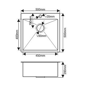 Мойка кухонная Melana ProfLine D5050HG золото купить в интернет-магазине сантехники Sanbest