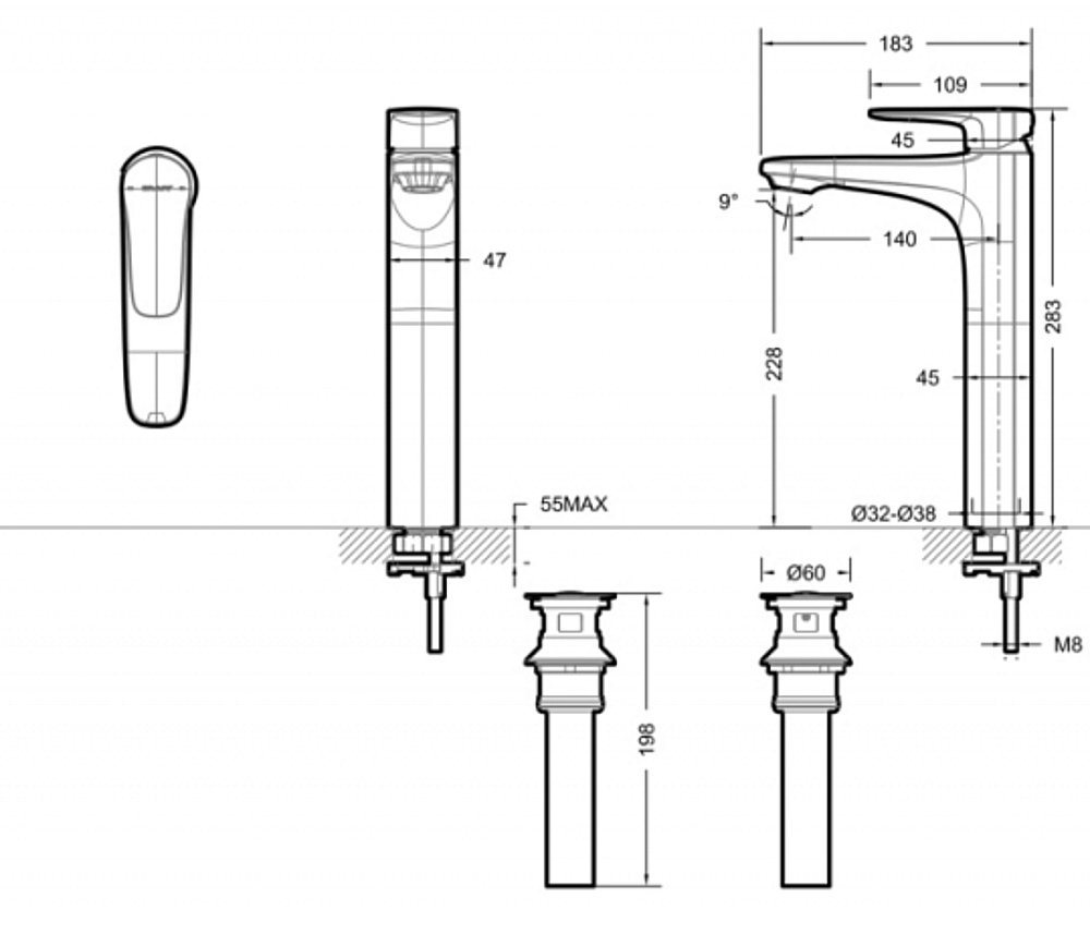 Смеситель для раковины BRAVAT Source F1173218CP-A-ENG купить в интернет-магазине сантехники Sanbest