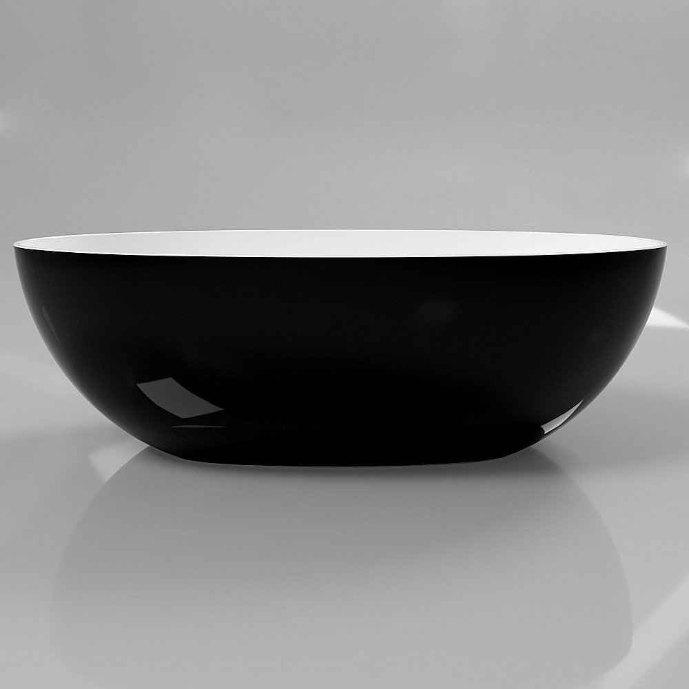 Ванна из искусственного камня WhiteCross Diamond 170x87 черный/белый глянец купить в интернет-магазине Sanbest