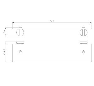 Стеклянная полка для ванной WONZON & WOGHAND SIMPLE, Хром (WW-6527) купить в интернет-магазине сантехники Sanbest