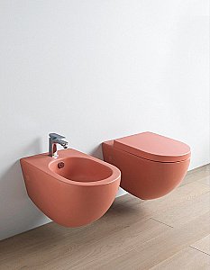 Биде подвесное ARTCERAM FILE 2.0 FLB001 14 00 rosso corallo оранжевое купить в интернет-магазине Sanbest