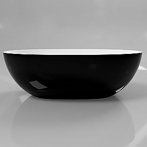 Ванна из искусственного камня WhiteCross Diamond 170x87 черный/белый глянец купить в интернет-магазине Sanbest