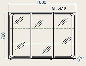 Шкаф-зеркало со светильником AQWELLA Milan 100 в ванную от интернет-магазине сантехники Sanbest