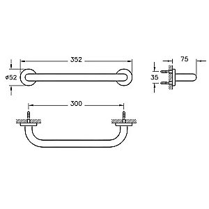 Поручень прямой Vitra ARKITEKT A44375 купить в интернет-магазине сантехники Sanbest