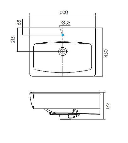 Тумба с раковиной Акватон Скай 60 белая глянцевая для ванной в интернет-магазине Sanbest