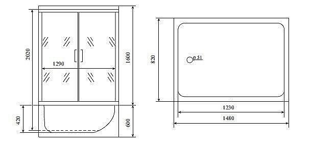 Душевой бокс Timo Lux TL-1505 купить в интернет-магазине Sanbest