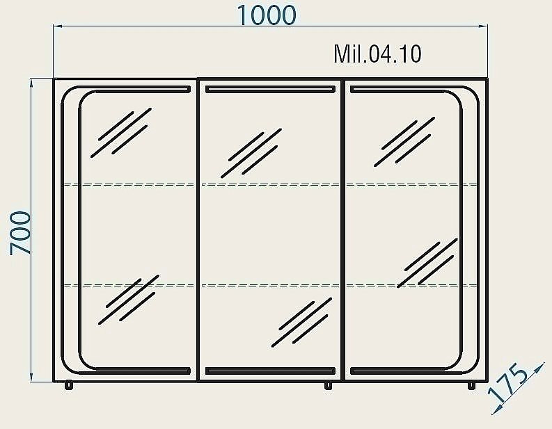 Шкаф-зеркало со светильником AQWELLA Milan 100 в ванную от интернет-магазине сантехники Sanbest