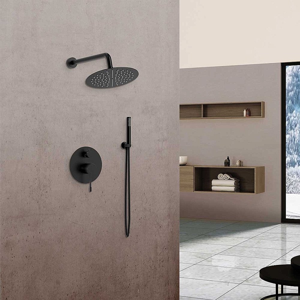 Душевая система Vincea Desire VSFW-1D1MB черная матовая купить в интернет-магазине сантехники Sanbest