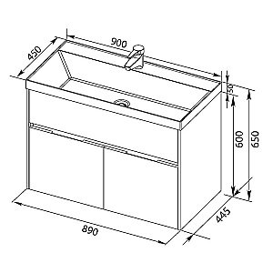 Тумба с раковиной Aquanet Латина 90 для ванной в интернет-магазине Sanbest