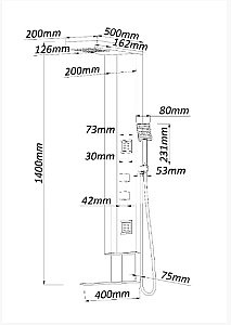 Душевая панель Black&White Gravity GR026 графит/золото купить в интернет-магазине сантехники Sanbest