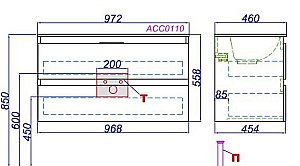 Тумба с раковиной Aqwella Accent 100 белая для ванной в интернет-магазине Sanbest