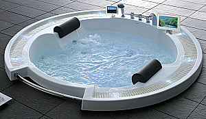 Ванна акриловая Gemy Water Channel G9060 O 210х210 белая с гидромассажем купить в интернет-магазине Sanbest