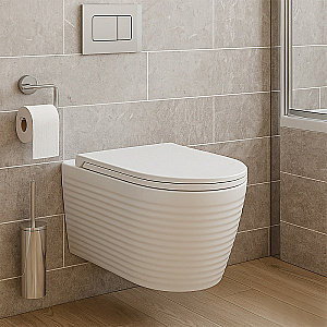 Унитаз подвесной Azario Luzio AZ-098-UQ белый, безободковый, с крышкой микролифт, слив торнадо купить в интернет-магазине Sanbest