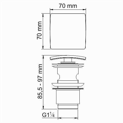 Донный клапан WasserKRAFT A167 купить в интернет-магазине сантехники Sanbest