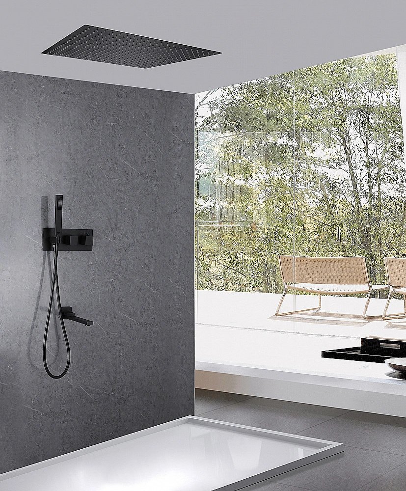 Душевая система ABBER Daheim AF8254B черная матовая купить в интернет-магазине сантехники Sanbest