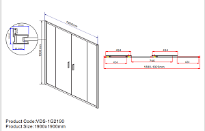 Душевая дверь Vincea GARDA VDS-1G2 190 хром/прозрачное купить в интернет-магазине Sanbest