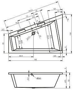 Ванна акриловая Riho Doppio 180x130 купить в интернет-магазине Sanbest